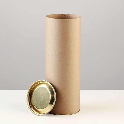 Тубус 92х260 мм (240 мм внутр. высота), плотный картон, металлическая крышка - Simaland фото 2