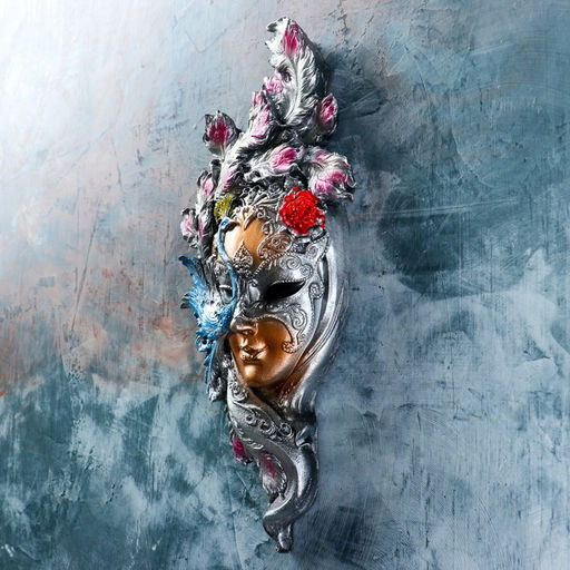 Венецианская маска «Павлин», панно, настенный декор, цветной, 35 см