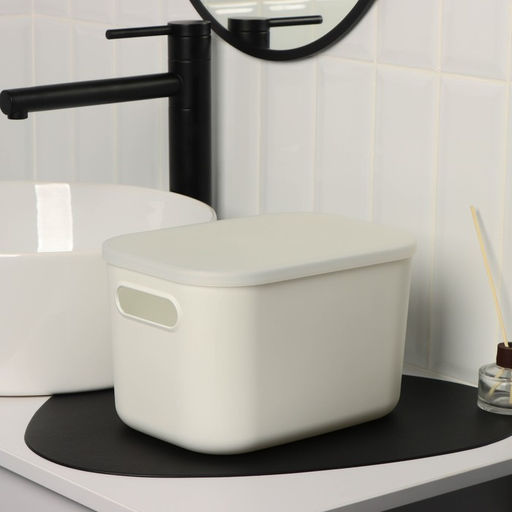 Контейнер для хранения с крышкой LaDom «Лёгкость», 25.7×18×16 см, белый