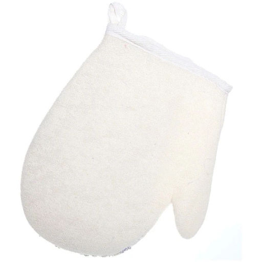 Цена за 3 шт. Мочалка-варежка для тела мягкая "Ultramarine - Полоски" комбинированная 21*16,5см