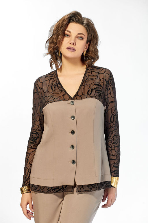 Костюм Olga Style с1040 беж-коричневый  фото 5
