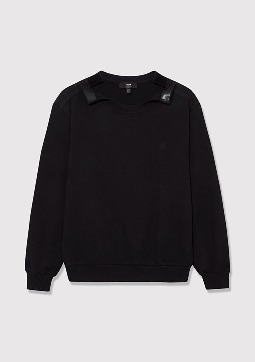 Muhur Logo Nak?sl? Siyah Erkek Sweatshirt - Mavi фото 2