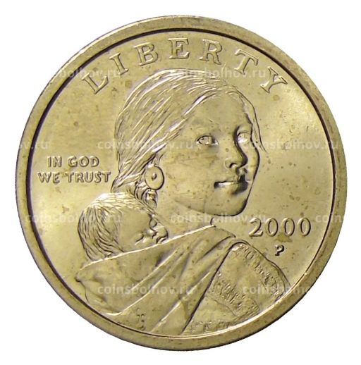 1 доллар 2000 года P США Сакагавея  Парящий Орел
