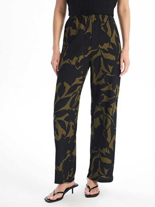 Beli Lastikli Desenli Geni? Pa?a Kad?n Pantolon