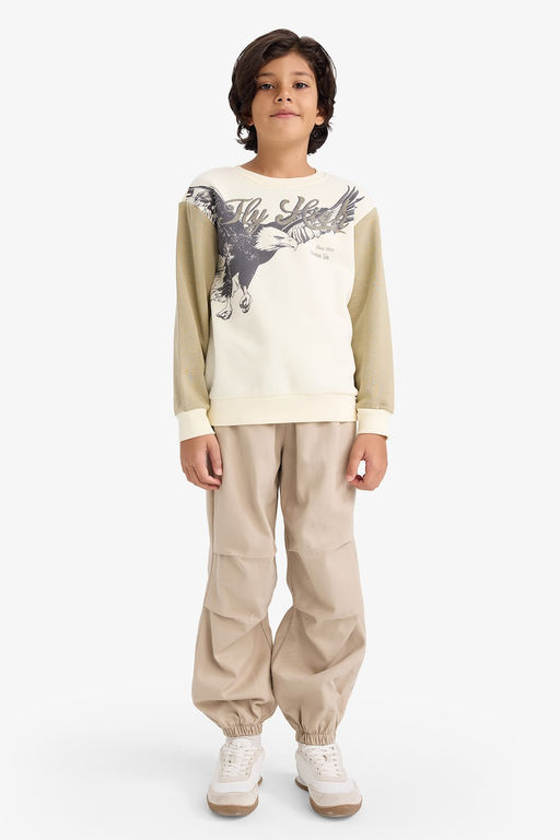 Bisiklet Yaka Bask_l_ __i Yumu_ak T_yl_ Sweatshirt Erkek _ocuk - Defacto фото 2
