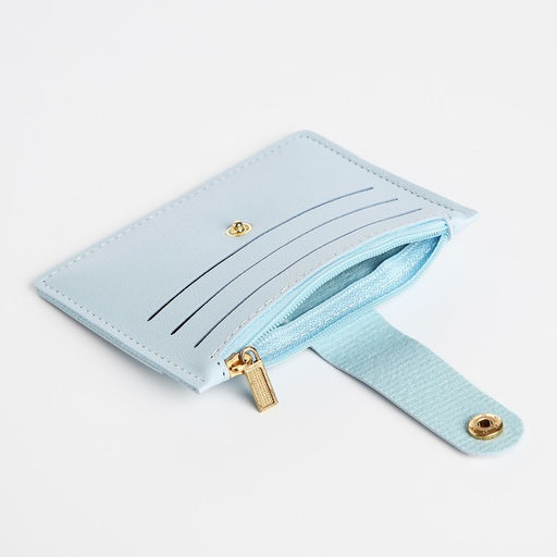 Картхолдер с монетницей на молнии, цвет голубой