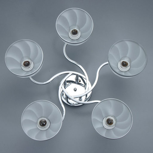 Светильник потолочный BayerLux «Каспиан», люстра 5хЕ27, 40 Вт, хром, 56×56×22 см