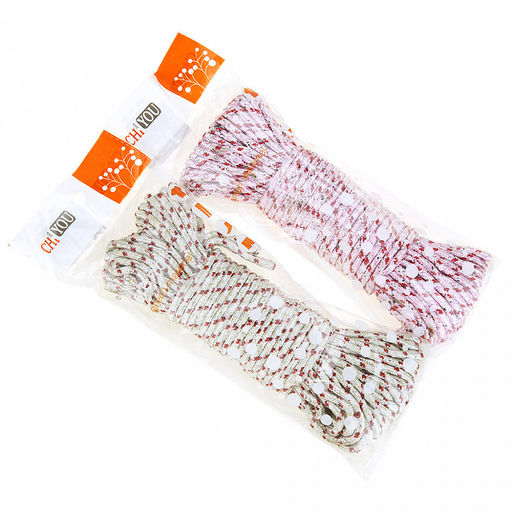 Шнур бытовой плетенный 20м д5мм, ПВХ, цвета микс, в п/эт пакете (Китай)