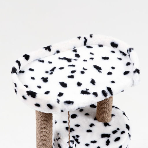 Домик для кошек с когтеточкой Круглый с площадкой, 52 х 52 х 95 см, далматинец - Пижон фото 7