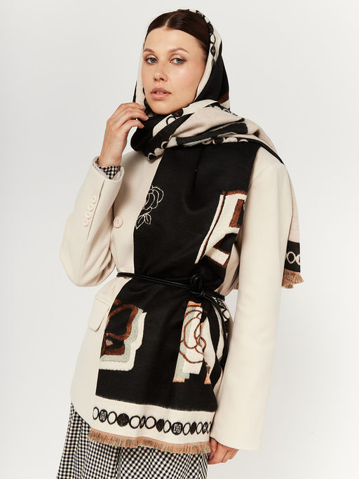 в составе ШЕРСТЬ и КАШЕМИР Большой, мягкий, теплый двусторонний палантин - Tantino фото 8