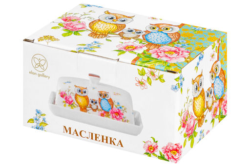 Масленка 13,5*9*6,5 см Совушки NEW BONE CHINA - Elan gallery фото 12