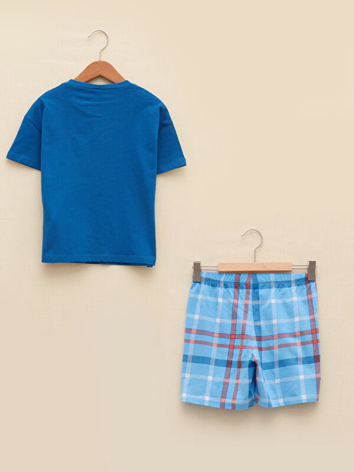 Bisiklet Yaka Bask?l? K?sa Kollu K?z ?ocuk ?ortlu Pijama Tak?m? - Waikiki фото 2