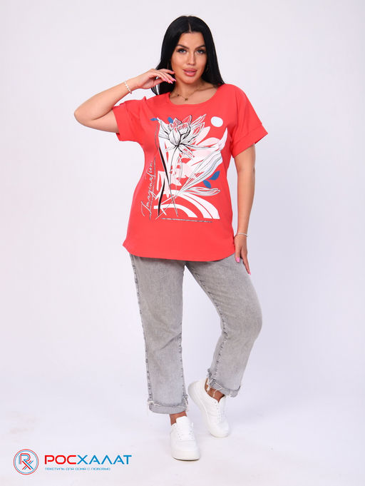 Женская футболка с принтом коралловый КФ-01 (6)