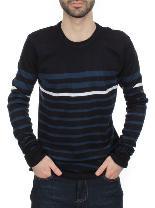 637 DK. BLUE Джемпер мужской (70% акрил, 30% шерсть) - Fashion фото 2