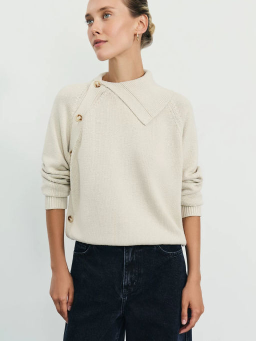 Джемпер из хлопка с пуговицами на воротнике / Zarina