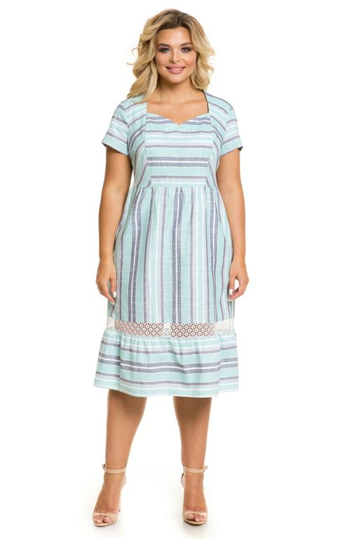 Платье 1033 цветная полоска - Novita фото 2