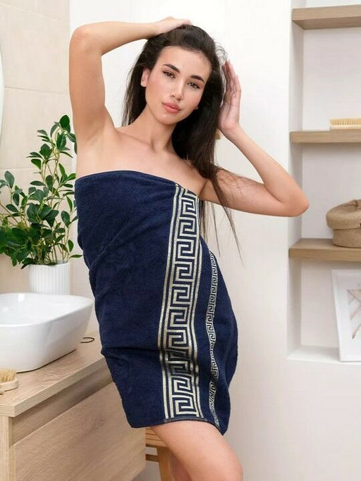 Махровое полотенце Эллада- индиго 50*90 см. хлопок 100% - Лен поволжья фото 2