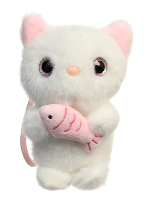 Мягкая игрушка "Котик с рыбкой", 13 см, МИКС