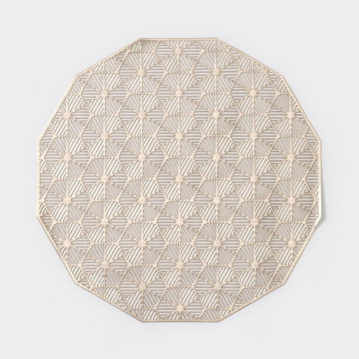 Набор салфеток сервировочных на стол Доляна Гипноз, 4 шт, d=38 см, цвет золотой  фото 4