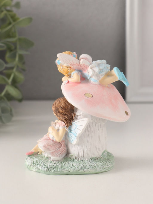 Фигурка полистоун Девочки-феи с грибочком и кроликом, 9?6.5?10 см