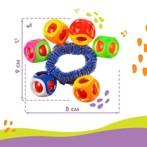 Погремушка - браслет На ручку №4, 6 бубенчиков, цвет МИКС - Крошка я фото 4