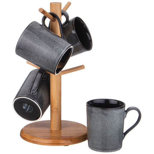 НАБОР КРУЖЕК LEFARD GRAPHITE НА ДЕР. ПОДСТАВКЕ 4 ШТ. 300 МЛ 11,5*8*9,5 СМ  фото 3