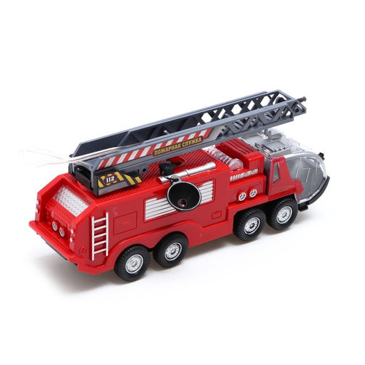 Машина Пожарная, стреляет водой, световые и звуковые эффекты, русская озвучка, работает от батареек - Автоград фото 6