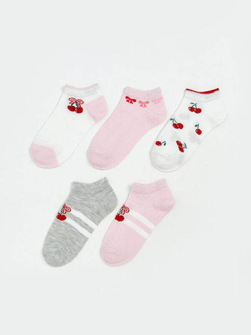 Desenli K?z ?ocuk Patik ?orap 5li