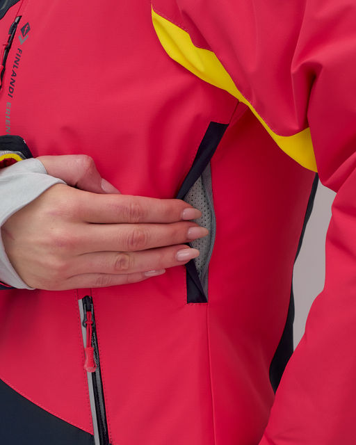 Горнолыжный костюм женский зимний темно-синего цвета 02803TS