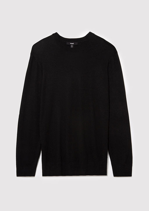 Bisiklet Yaka Siyah Kazak - Mavi фото 8