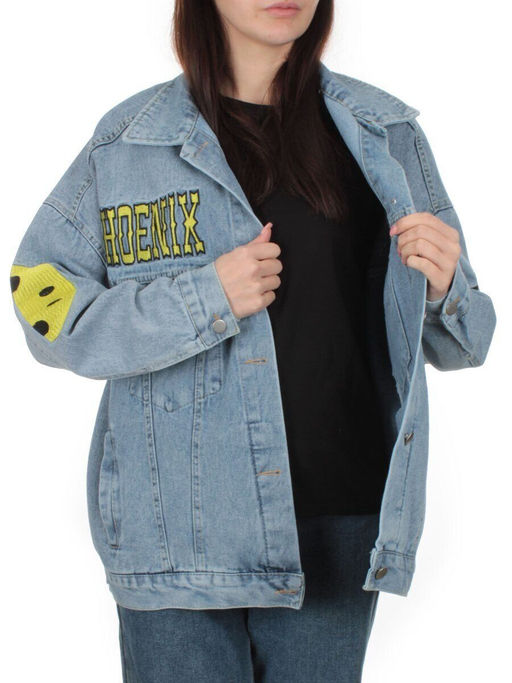 5803 LT. BLUE Куртка джинсовая женская оверсайз - Fashion фото 6