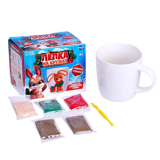 Набор для декора кружки полимерной глиной Зайка с подарком - Школа талантов фото 9