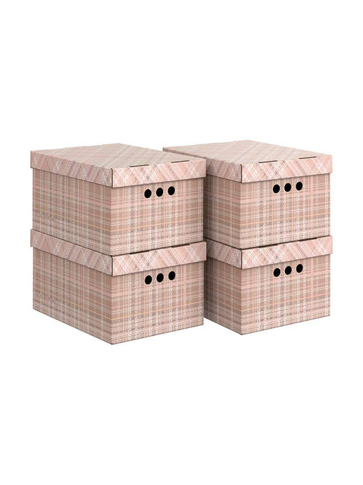 VAL LB-BC-4S Короба картонные, 25*33*18.5 см, набор 4 шт., LONDON BEIGE, шт