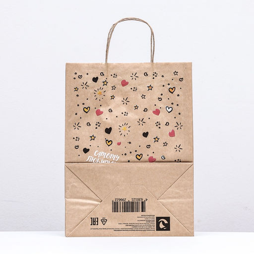 Цена за 25 шт. Пакет бумажный, крафт 80 г/м2 35 х26 х 15 см Друзья - Simaland фото 2