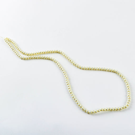 Бусины из стекла, набор 140 шт., размер 1 шт. — 6 мм, цвет белый