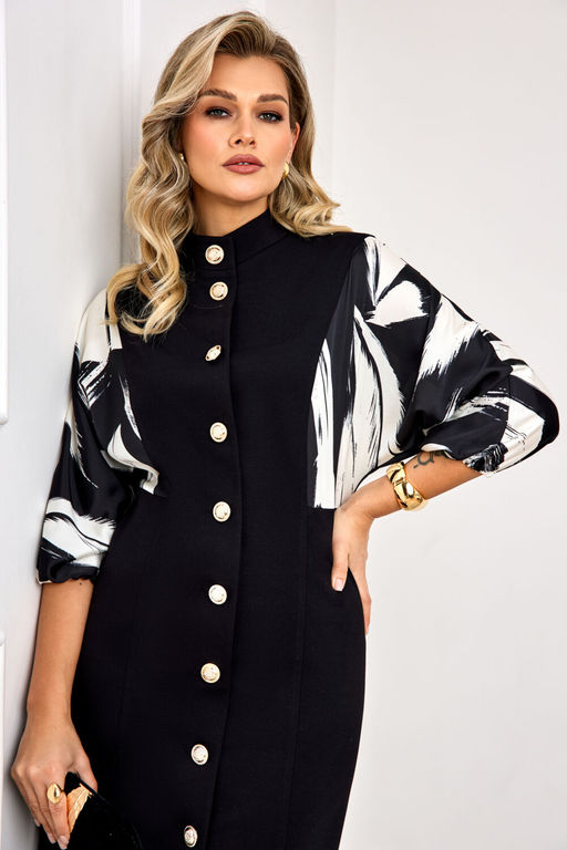 Платье AGATTI 5830-1 черно-белый