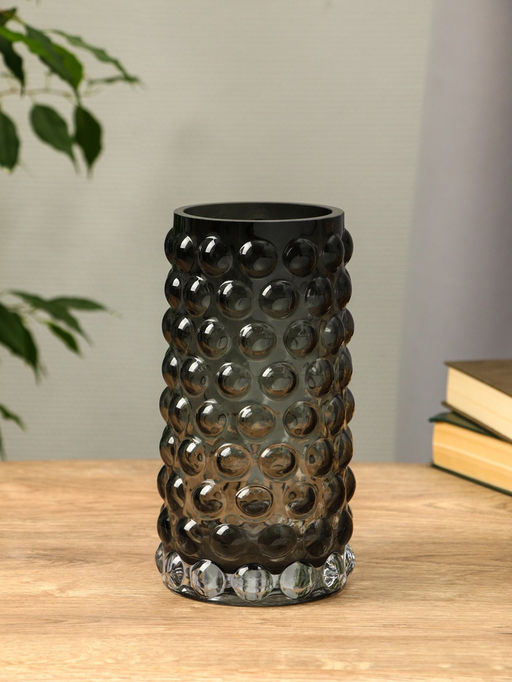 Ваза «Валери», шарики, 23×11 см, стекло, серая