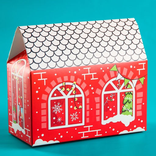 Набор в коробке домике Волшебных моментов, чай зелёный с жасмином 50 г., печенье с предсказанием 3 шт., конфеты с кремовой начинкой 100 г. - Фабрика счастья фото 2