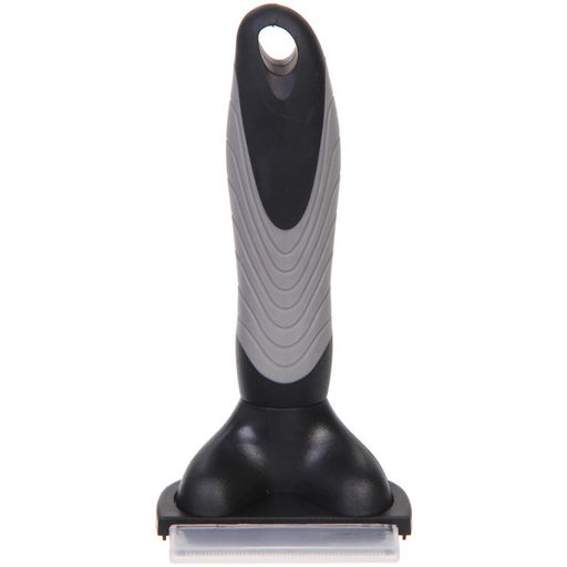 Цена за 2 шт. Расческа - фурминатор с кнопкой самоочистки для животных "ПРЕМИУМ - МОЙ БРО", прорезиненная ручка, цвет серый/черный, 7,8*16см