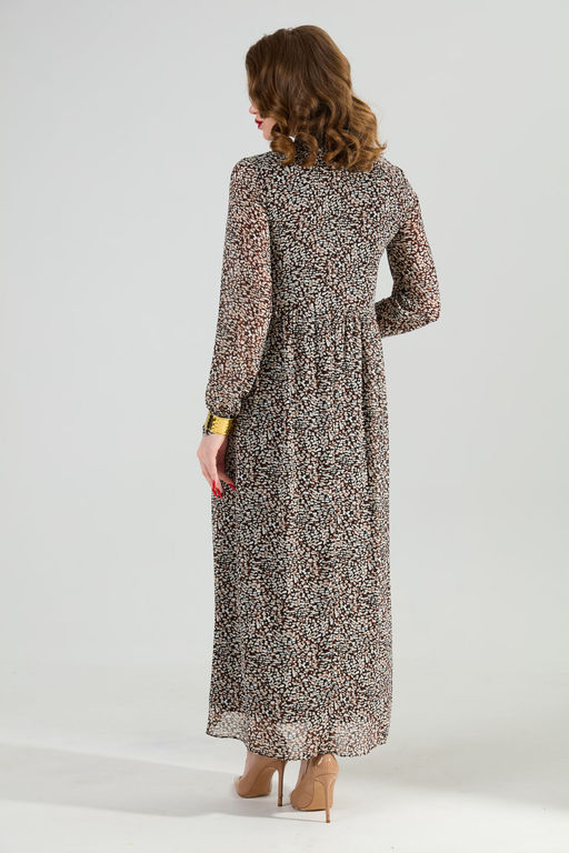 Платье NIKVA н801-8 коричневый мультиколор фото 3