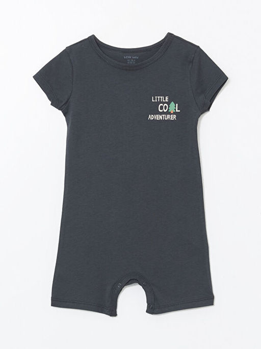 Bisiklet Yaka Bask?l? Erkek Bebek Tulum