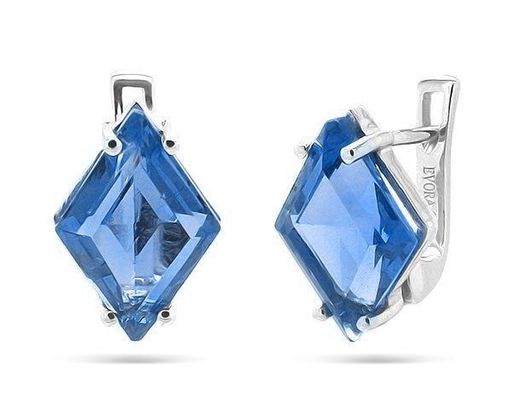 Серьги из серебра танзанит выращ., Кателина