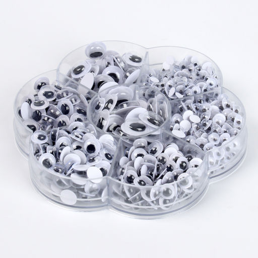 Набор самоклеящихся глазок для кукол и игрушек 4-12 мм, 700 шт.