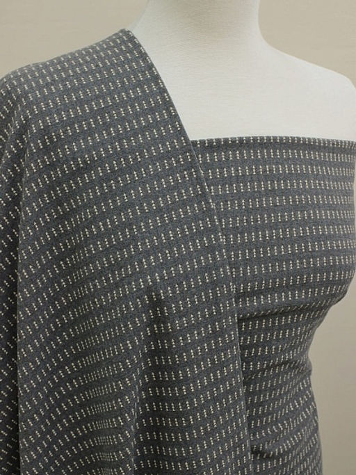 Теплый хлопок Пирамидки - елочки цв.т.серый меланж, ш.1.5м, хлопок-60%, пэ-40%, 160гр/м.кв - Купава фото 2