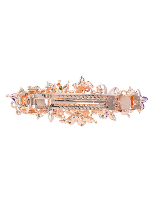 Заколка - автомат для волос «Вальс цветов», бусины, 9 см