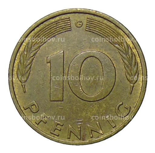 Монета 10 пфеннигов 1977 года G Германия