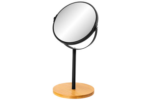 Зеркало двустороннее на бамбуковой подставке 18,5*15*34,5 см, "Черное"