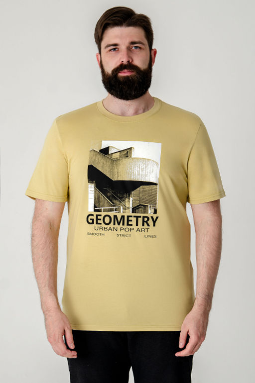 Арт. 614-149 Футболка мужская 48-56 (5 шт) Цвет:горчичный - Идеал фото 3