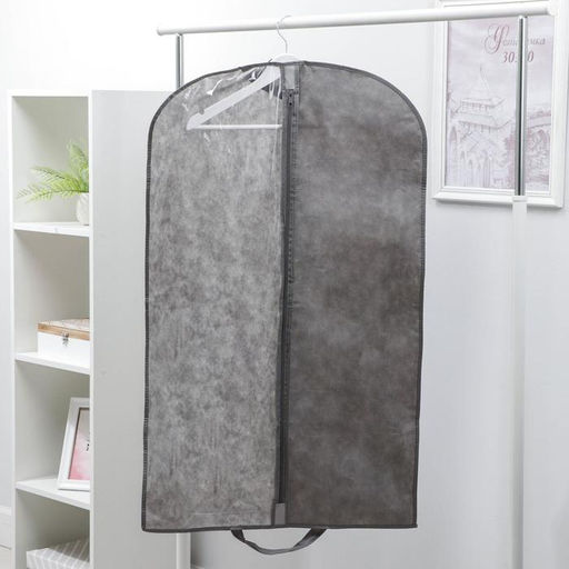 Чехол для одежды, 60×100 см, спанбонд, серый