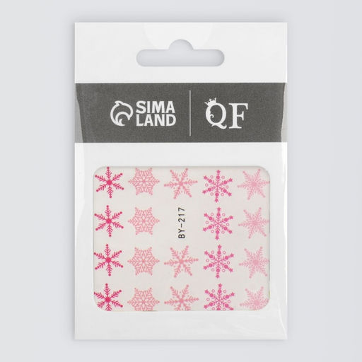 Цена за 6 шт. Слайдеры для ногтей Снежинки, розовые - Qf фото 3